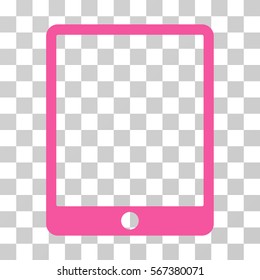 Mobile Tablet vector pictogram. Illustration style is flat iconic pink symbol on a transparent background.