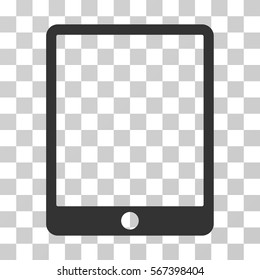 Mobile Tablet vector pictograph. Illustration style is flat iconic gray symbol on a transparent background.