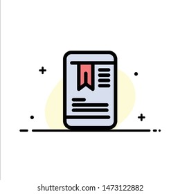 Mobile, Tag, On Education  Business Flat Line Filled Icon Vector Banner Template