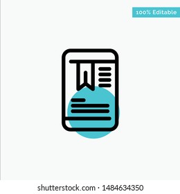 Mobile, Tag, OnEducation turquoise highlight circle point Vector icon. Vector Icon Template background