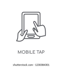 Mobile Tap linear icon. Modern outline Mobile Tap logo concept on white background from Hands collection. Suitable for use on web apps, mobile apps and print media.