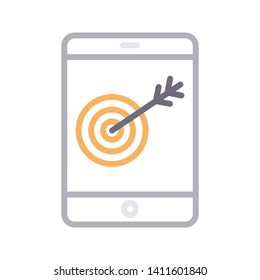mobile target vector color line icon