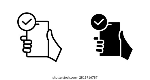 Mobile Task Verified dual style icon set