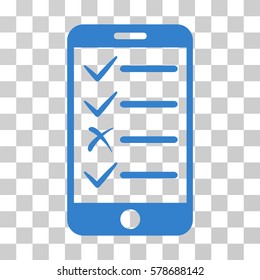 Mobile Tasks icon. Vector illustration style is flat iconic symbol, cobalt color, transparent background. Designed for web and software interfaces.