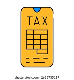 mobile tax line icon vector. mobile tax sign. isolated symbol illustration