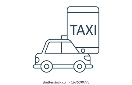 Mobile taxi service app vector icon.