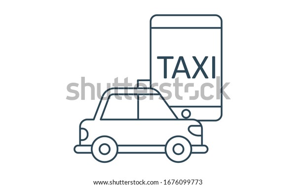 Mobile taxi service app\
vector icon.
