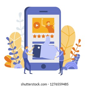 Mobile technology, App Development, Social Media, Communication,  Concept for web page, banner, presentation. Vector illustration