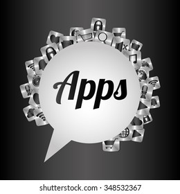 Mobile technology applications graphic icons, vector illustration design