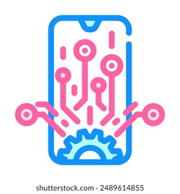 mobile technology business process color icon vector. mobile technology business process sign. isolated symbol illustration