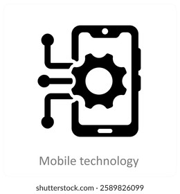 Mobile Technology and connection icon concept