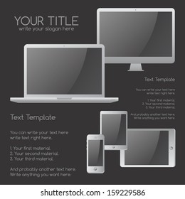 mobile technology device computer tablet phone laptop set