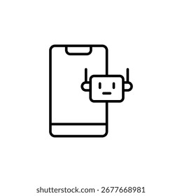 Tecnologia Móvel Com Assistente Robótico Representando Automação E Interação Moderna