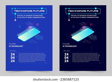 Mobile Technology Festival flyer. Technologies of the future. Set