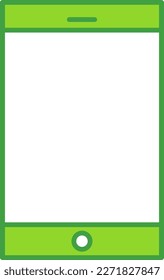 Mobile technology icon with green outline style. Concept, digital, data, abstract, network, internet, tech. Vector Illustration