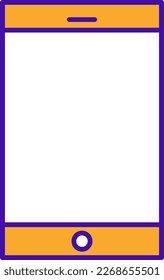 Icono de tecnología móvil con estilo de contorno morado anaranjado. Concepto, digital, datos, abstracto, red, internet, tecnología. Ilustración vectorial