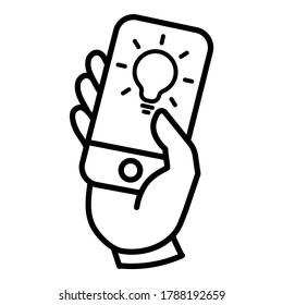 Mobile Technology Idea Flat Icon Isolated On White Background