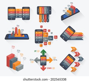 Mobile technology info graphics design,vector