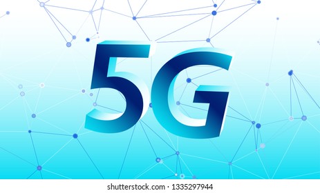 Mobile technology innovation 5G technology vector 3d symbol