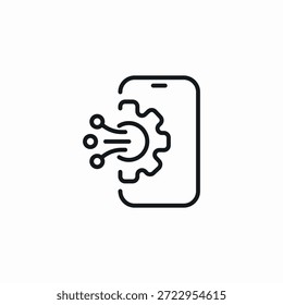 mobile technology system icon sign vector