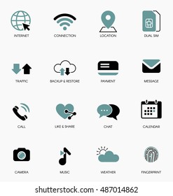 Mobile technology vector icons set.