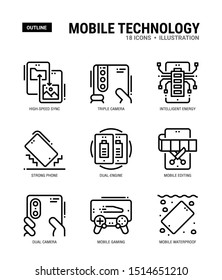 Mobile Technology Vector icons for web design, book, magazine, poster, ads, app, etc.
