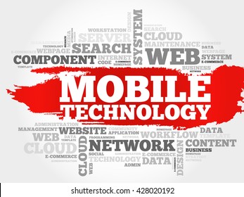Mobile technology word cloud concept