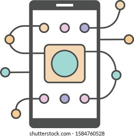 Mobile telephone flat vector illustration