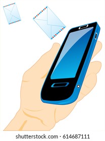 Mobile telephone in hand