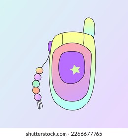 Mobile telephone isolated on background. Vector illustration.