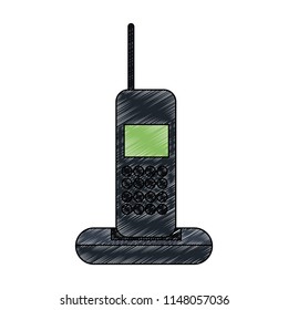 Mobile telephone isolated scribble