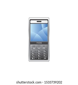 Mobile telephone vector icon side view on white background