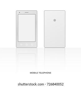 Mobile telephone, white background