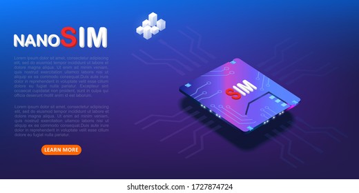 Mobile telesystem concept. Nanosimcard for mobile phone. Mobile communications technology of the future. SIM card of the future. New design template for mobile networks and communications
