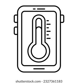 Mobile temperature app icon in premium style 