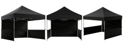 Mobile Tent Advertising Marquee. Promotional Advertising Outdoor Event Trade Show. Isolated On Black. White Background