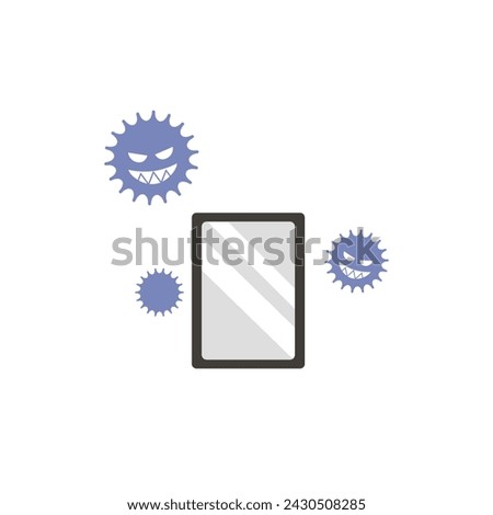 Mobile terminal infected with computer virus Simple image illustration material