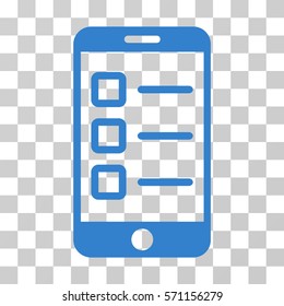Mobile Test icon. Vector illustration style is flat iconic symbol, cobalt color, transparent background. Designed for web and software interfaces.