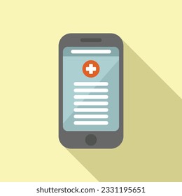 Mobile test result icon flat vector. Lab sample. Clinic digital