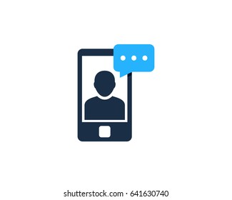 Mobile Testimonial Icon Logo Design Element