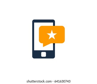 Mobile Testimonial Icon Logo Design Element