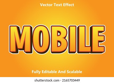 mobile text effect with orange color editable.