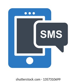 mobile text glyph double color 