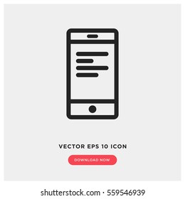 Mobile text vector icon