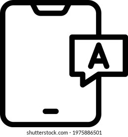 mobile text vector thin line icon