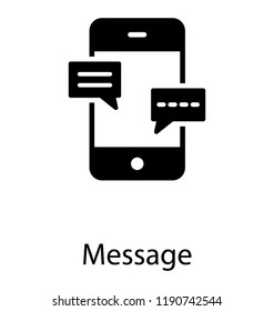 Mobile with texting symbol, text message 