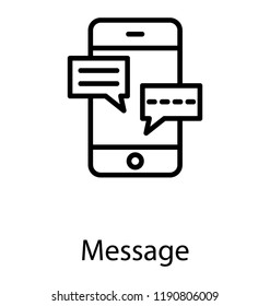 Mobile with texting symbol, text message 