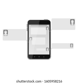 Mobile texting vector design illustration isolated on white background