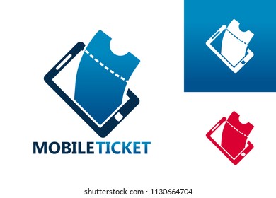 Mobile Ticket Logo Template Design Vector, Emblem, Design Concept, Creative Symbol, Icon