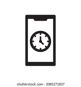 Mobile Time Icon - Phone Clock Icon